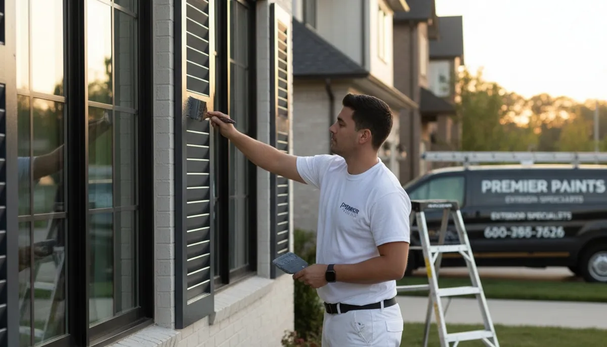 Professional shutter painting in Fort Collins CO enhancing curb appeal with durable exterior finishes