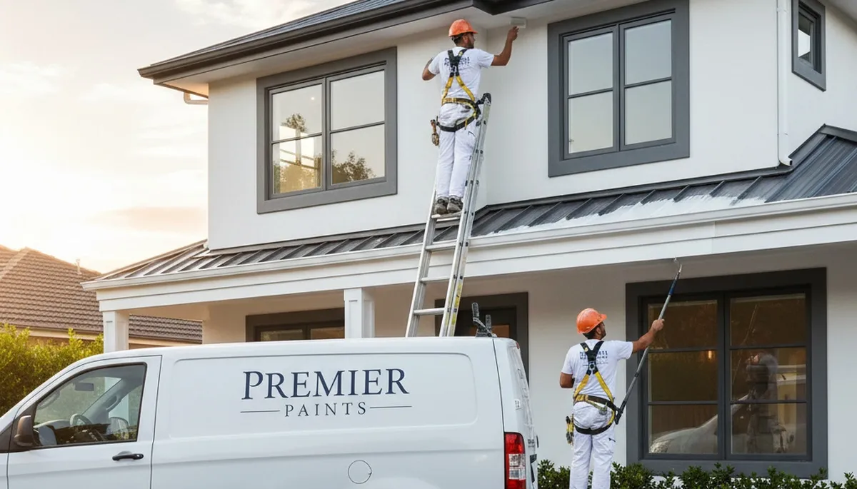 Professional trim and fascia painting on Fort Collins, CO home by expert house painters